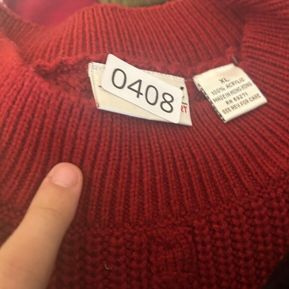 Royal Sport Red Cable Knit Sweater XL - Picture 6 of 6